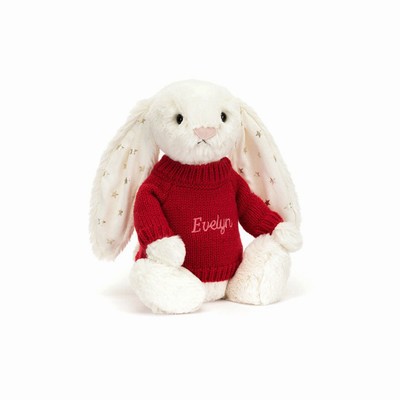 Jellycat Bashful Twinkle Konijn with Red Jumper | CA3458621